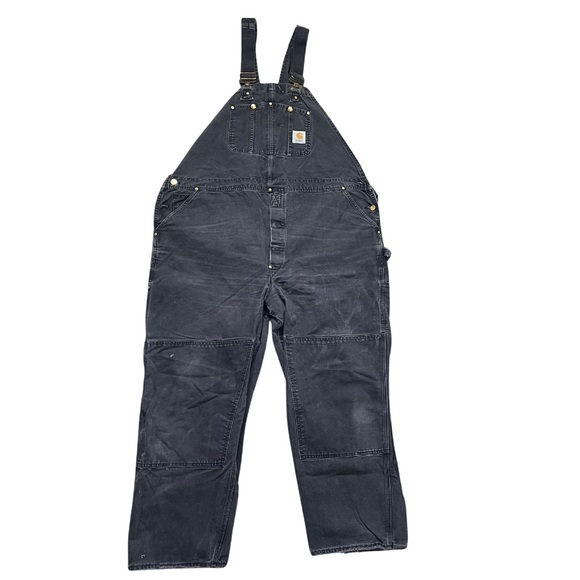 Vintage Carhartt Double Knee Overalls Black - Picture 1 of 11